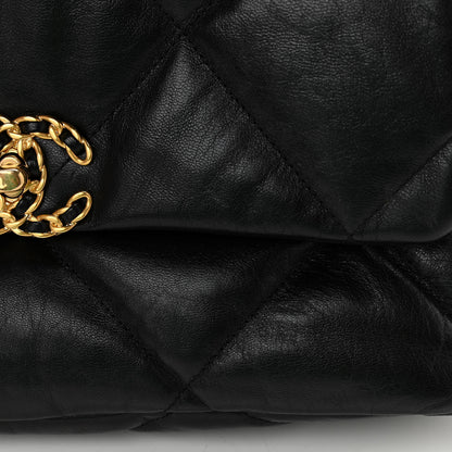 Chanel Goatskin Quilted Large Chanel 19 Flap Black 13 of 13