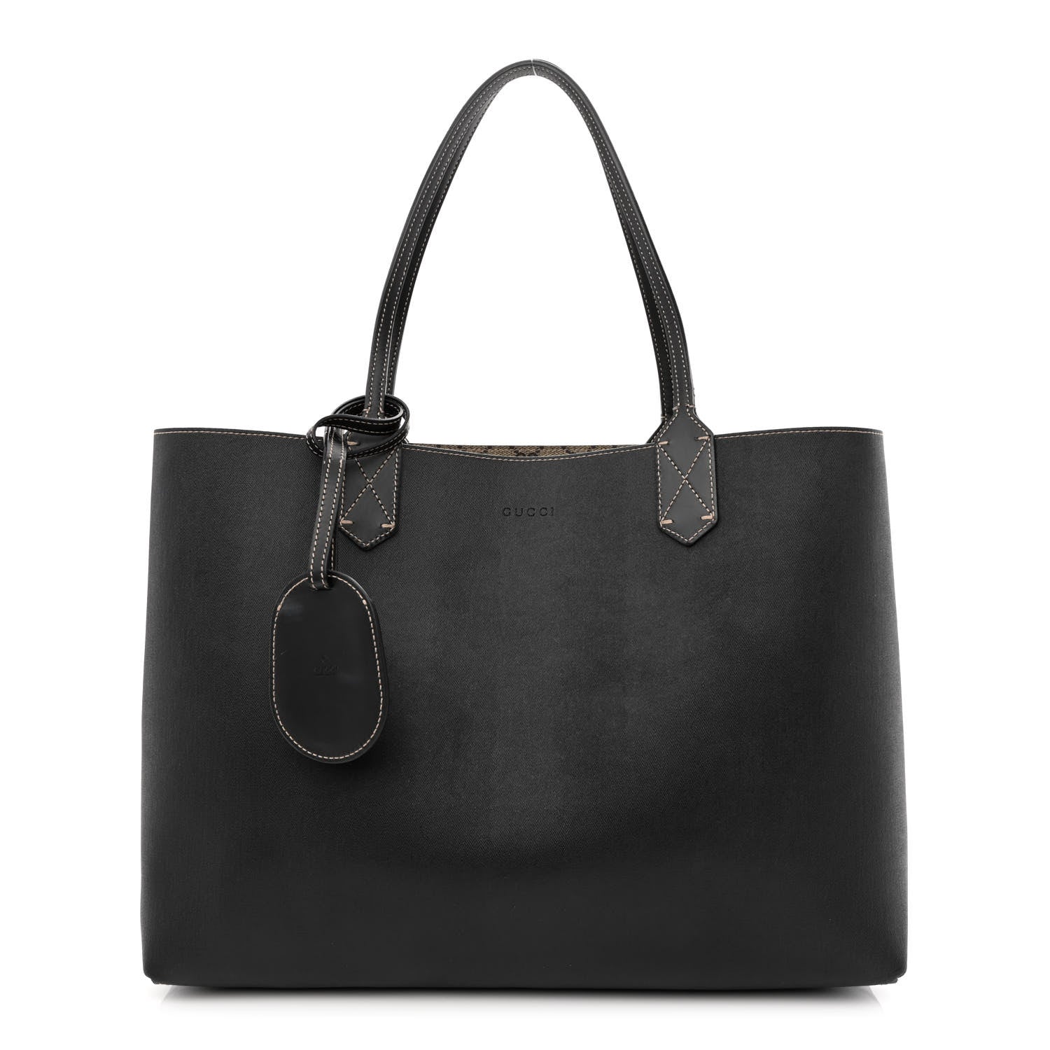 Gucci Calfskin GG Supreme Monogram Medium Reversible Tote Black 11 of 17