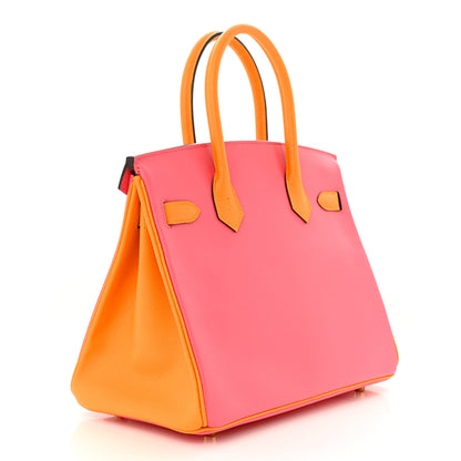 Hermes Epsom Horseshoe Birkin 30 Rose Azalee Jaune D'or 3 of 10