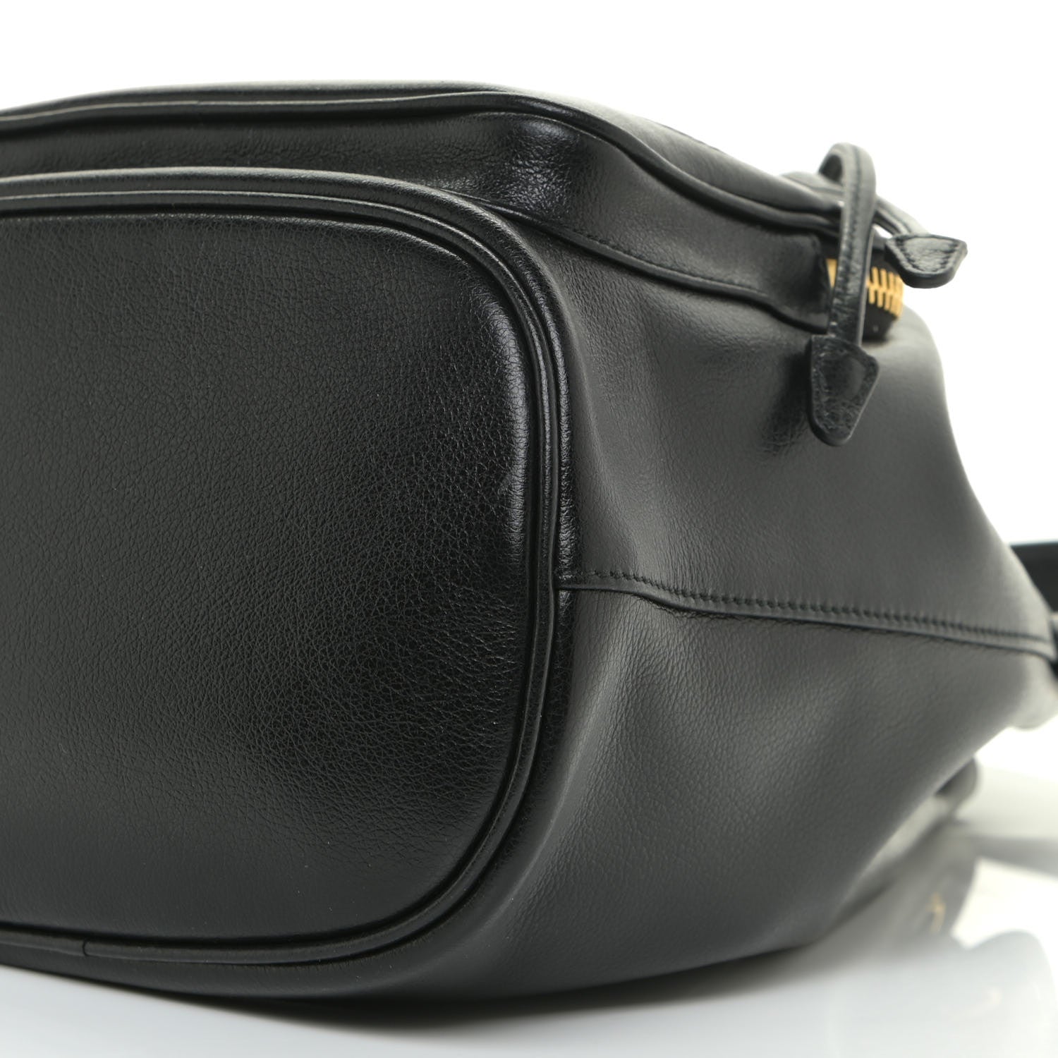 Prada Glace Calfskin Embossed Secchiello Bucket Bag Black 5 of 11