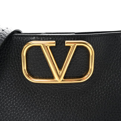 Valentino Garavani Soft Grainy Calfskin Alltime Large Hobo Black 7 of 9