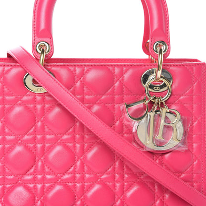 Christian Dior Lambskin Cannage Medium Lady Dior Pink 8 of 12