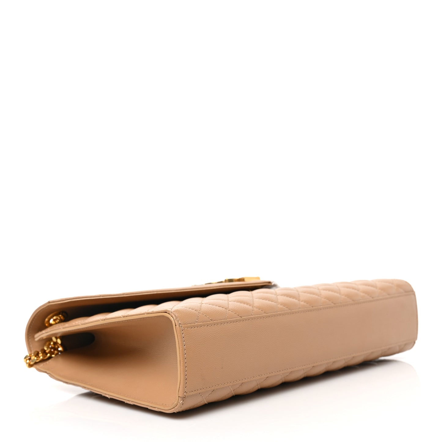 Grain De Poudre Large Tri-Quilt Monogram Satchel Dark Beige