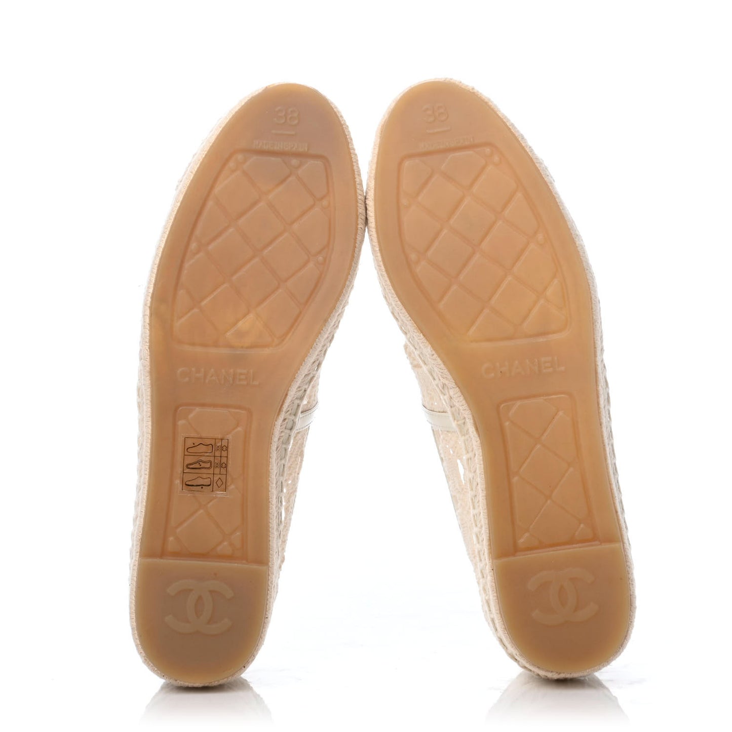 Macrame Patent CC Espadrilles 38 Beige Ivory