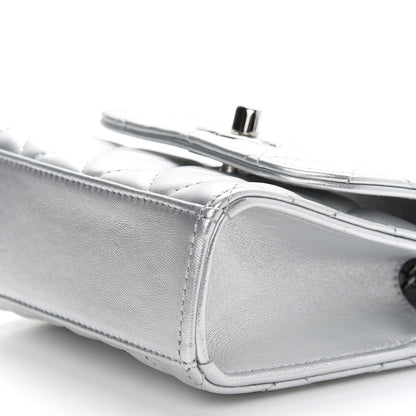 Chanel Metallic Lambskin Quilted Mini Trendy CC Clutch With Chain Silver 8 of 8