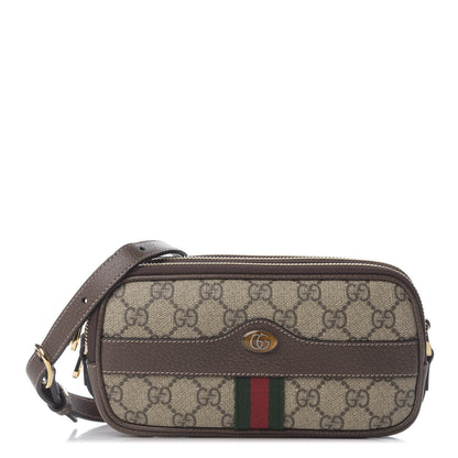 Gucci GG Supreme Monogram Web Mini Ophidia GG Bag Brown 1 of 10