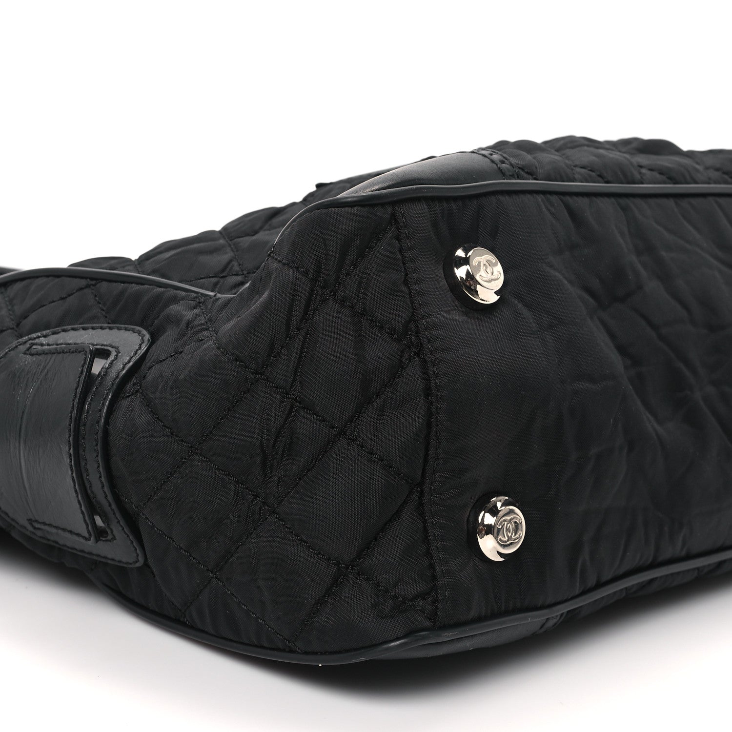 Chanel Nylon Calfskin Quilted CC Paris New York Tote Bag Black 9 of 12