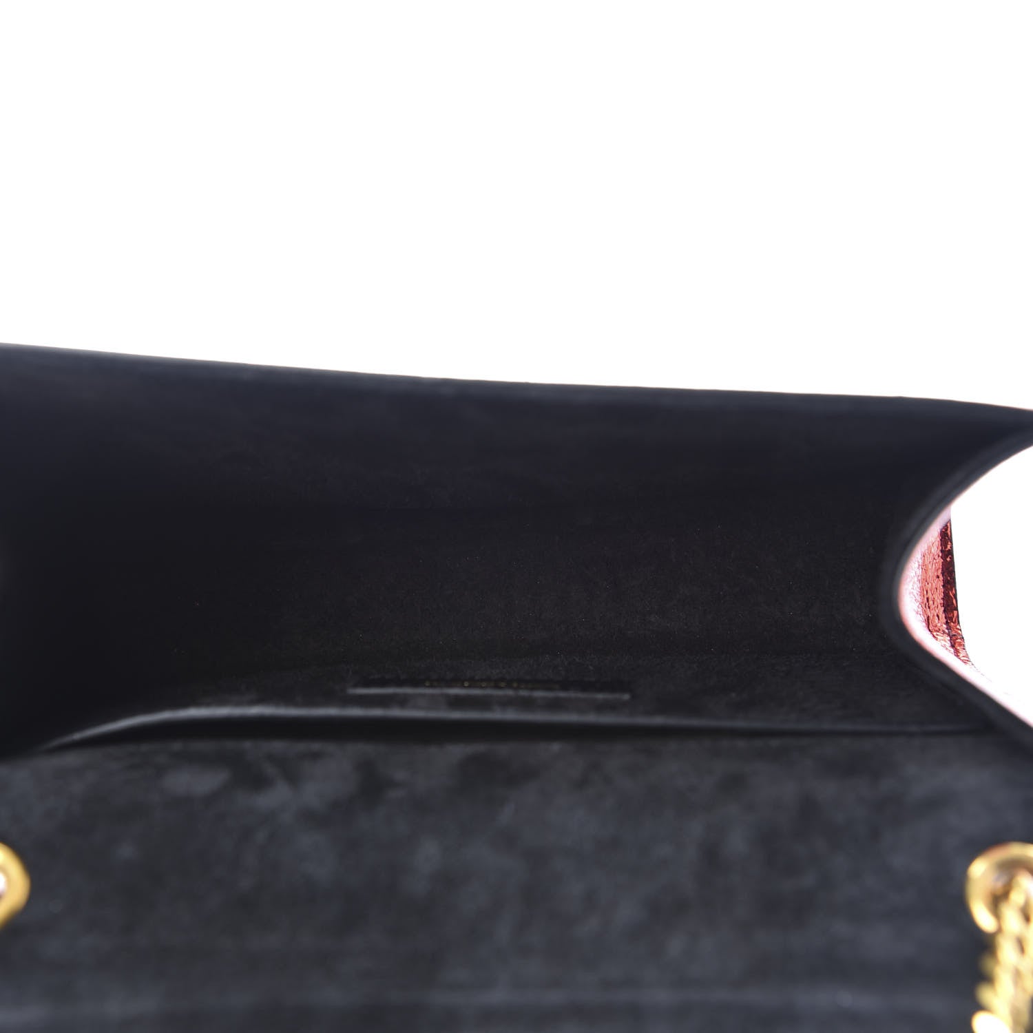 Saint Laurent Metallic Calfskin Small Classic Monogram Kate Satchel Red 5 of 9