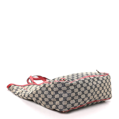 Gucci Monogram Abbey Tote Navy Red 4 of 10