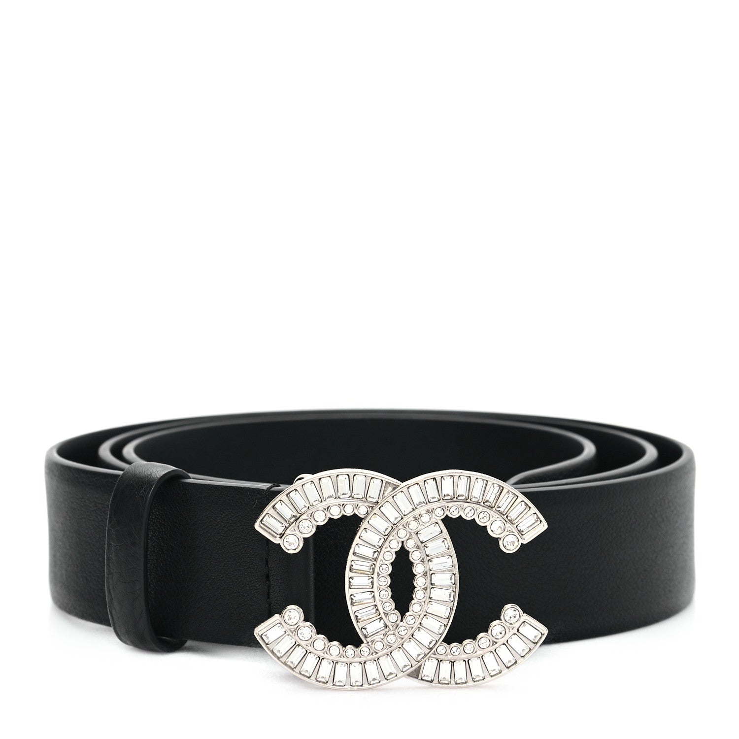 Chanel Calfskin Crystal CC Belt 90 36 Black 1 of 6