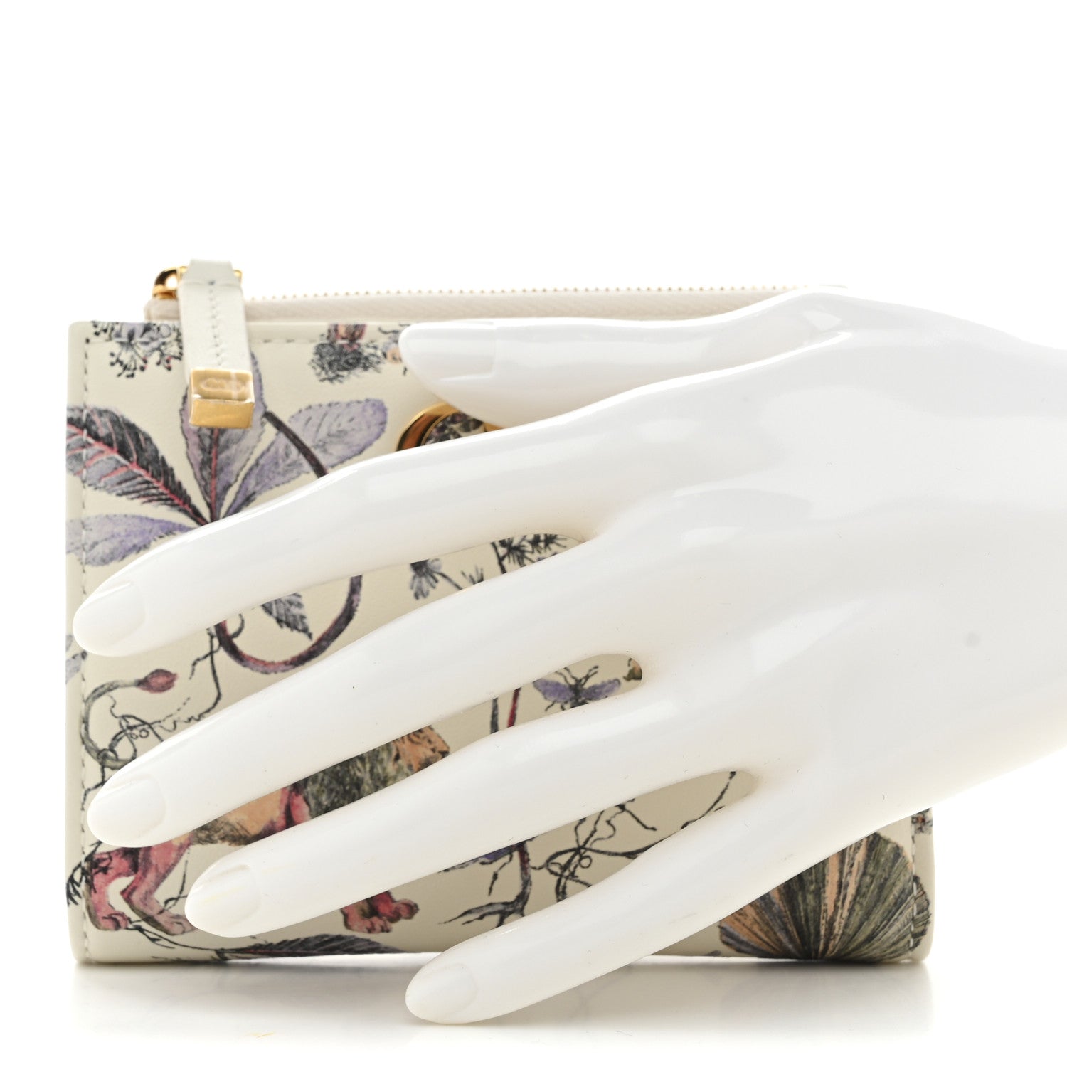 Christian Dior Calfskin Cabinet De Curiosites Print Caro XS Wallet