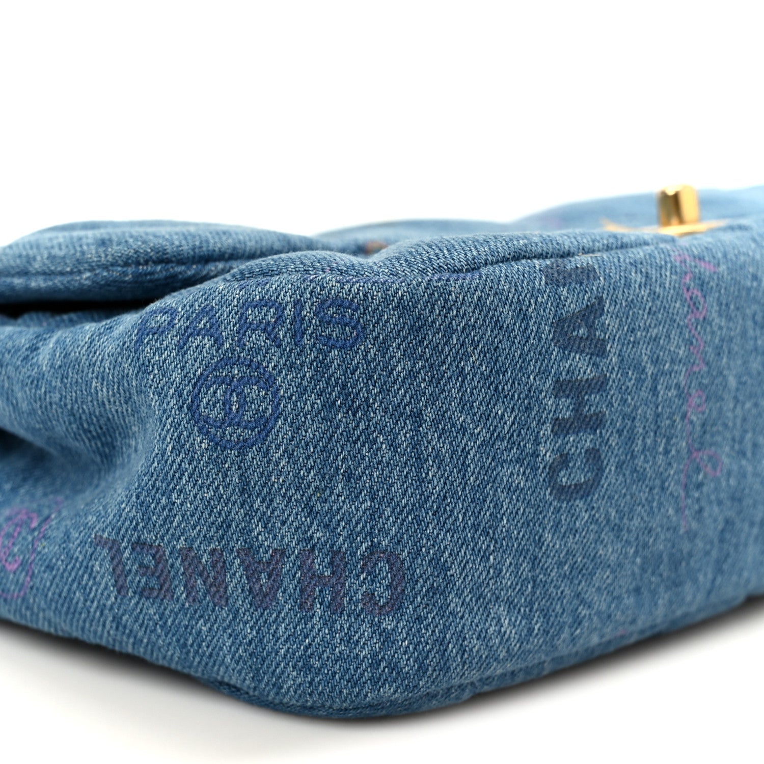 Chanel Denim Quilted Denim Large Mood Flap Blue Multicolor 10 of 11