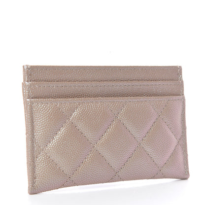 Chanel Iridescent Caviar Quilted Card Holder Beige 3 of 8