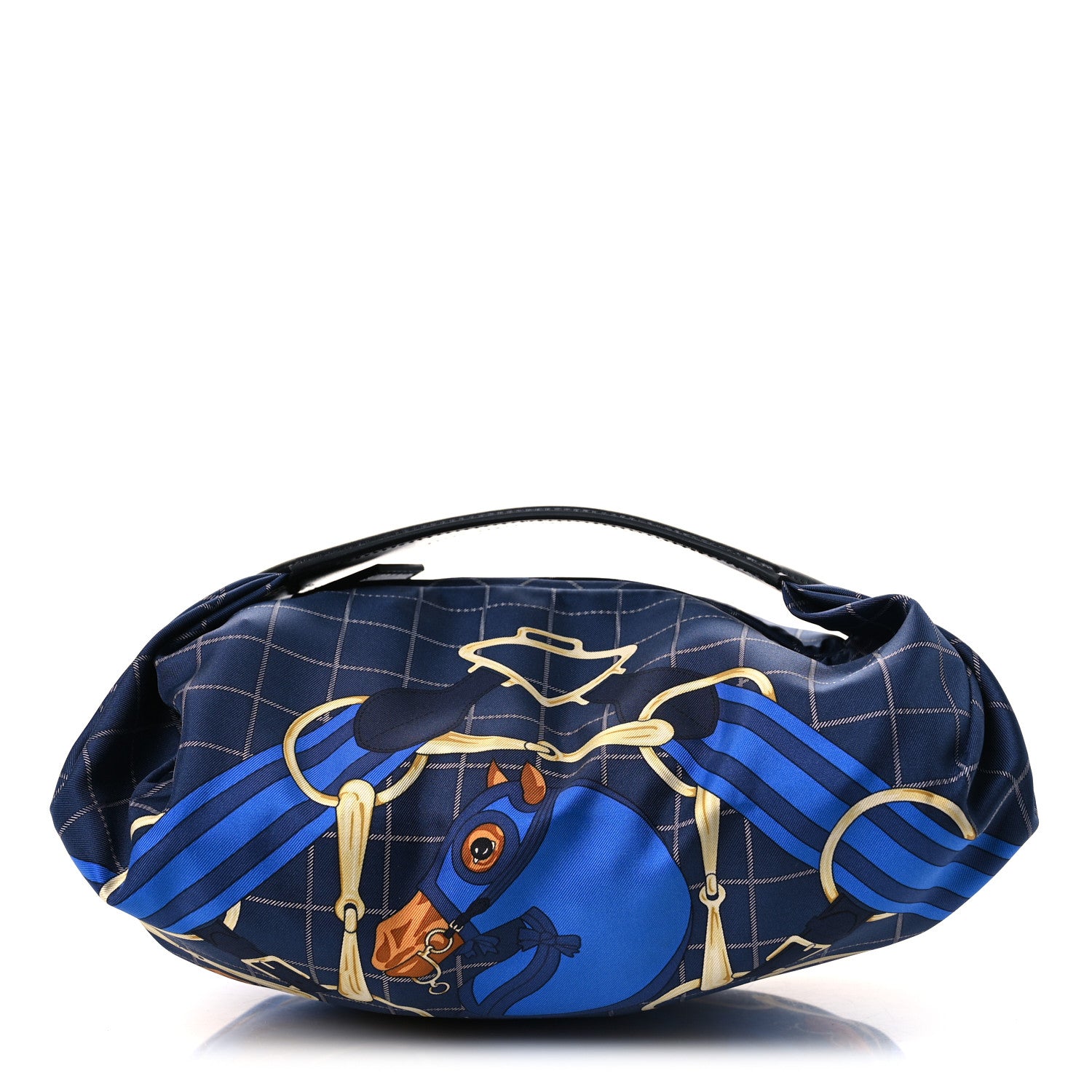 Hermes Silk Tatersale Balusoie Bag Bleu Indigo Black 1 of 10
