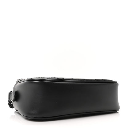 Gucci Calfskin Matelasse Monochrome Small GG Marmont Chain Shoulder Bag Black 4 of 10