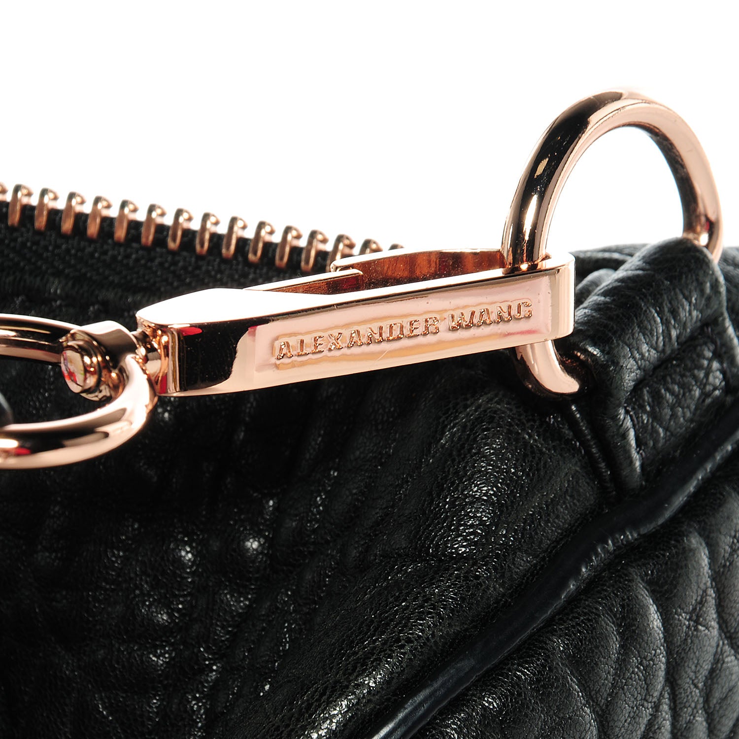Alexander Wang Pebbled Lambskin Rocco Black w Rose Gold Hardware 5 of 7