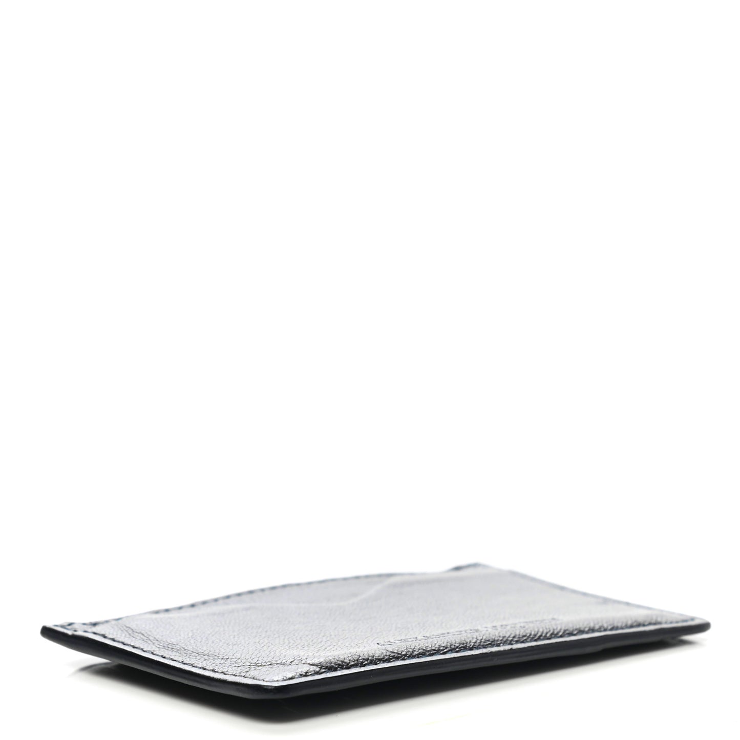 Calfskin Embossed Card Holder Navy