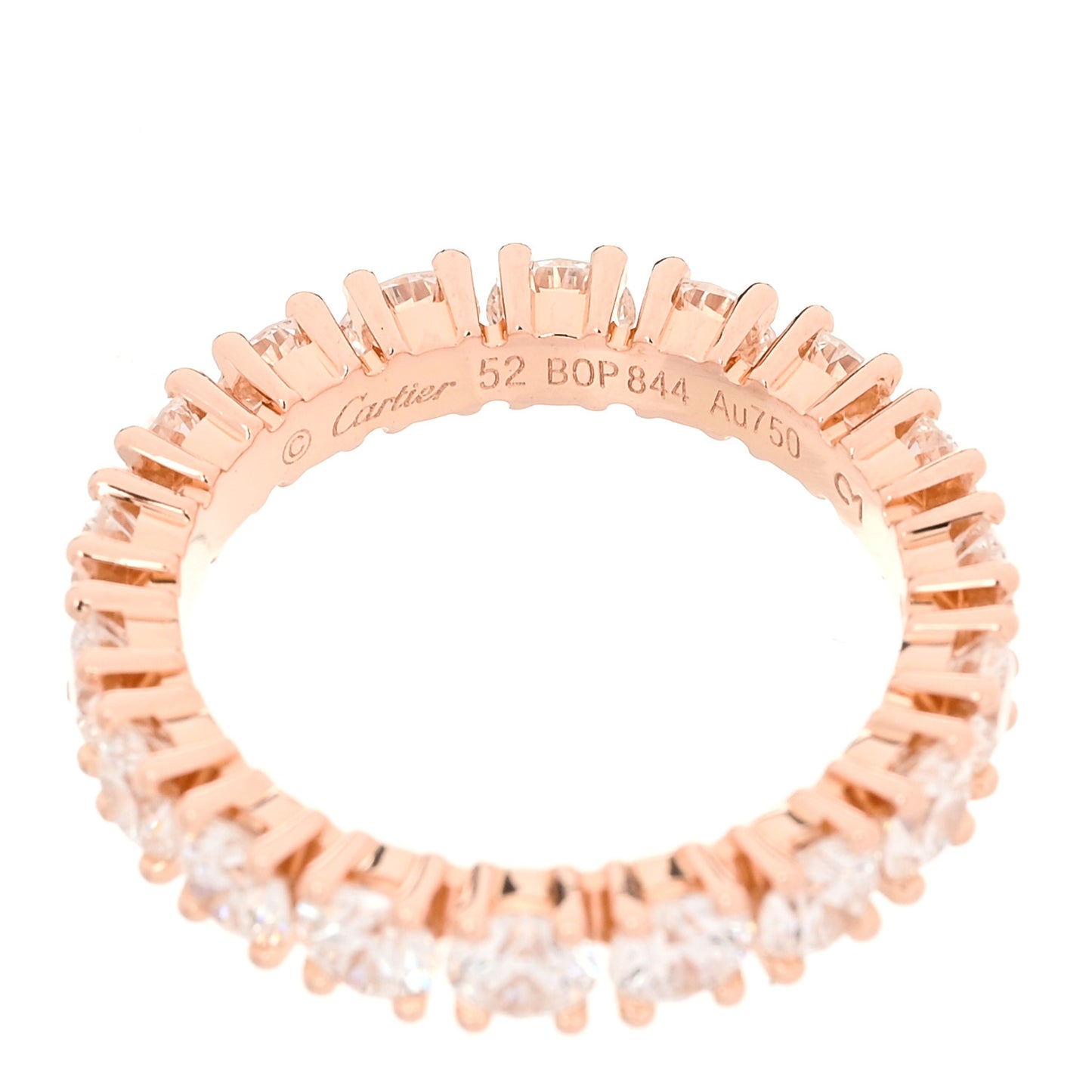 18K Pink Gold Diamond 2.88ctw Destinee Wedding Band Ring 52 6