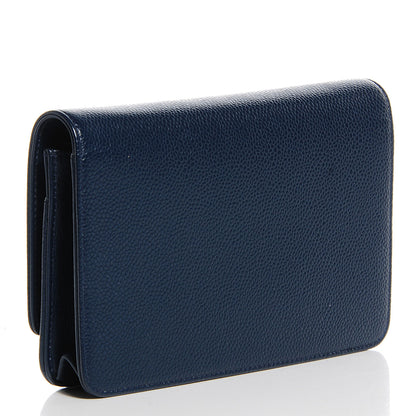 Chanel Caviar Timeless CC Wallet on Chain WOC Navy Blue 3 of 9