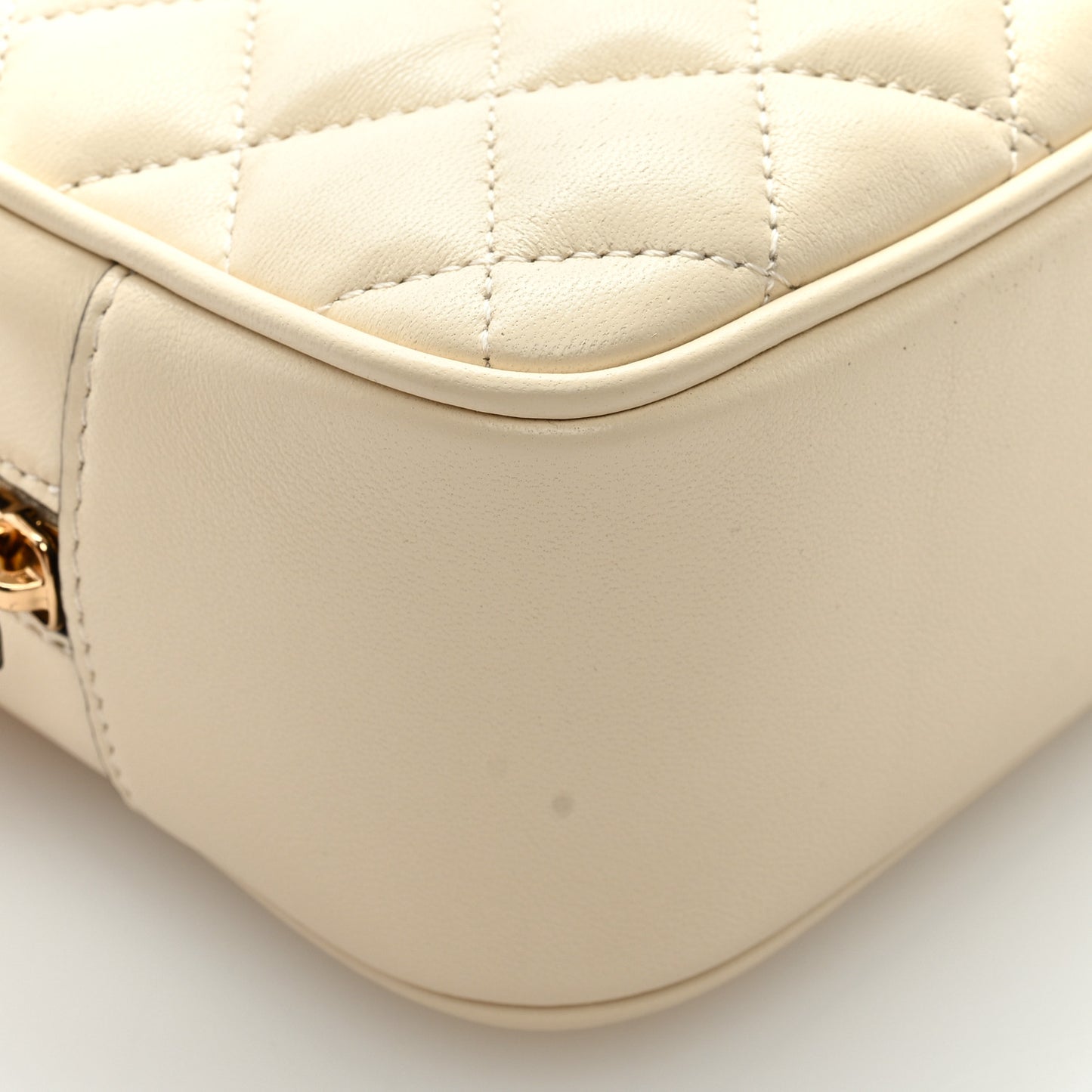Nappa Quilted Medium Medusa Camera Bag Ecru