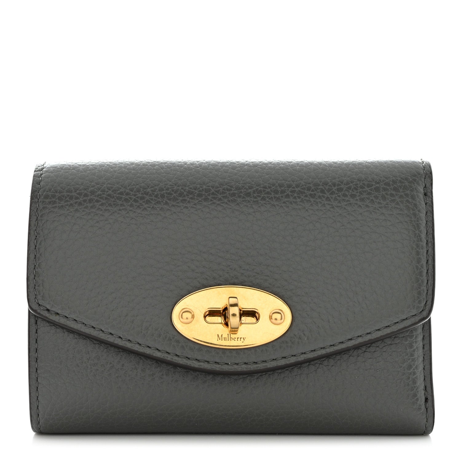 Mulberry Small Classic Grain Darley Folded Multi-Card Wallet Charcoal 1 of 7