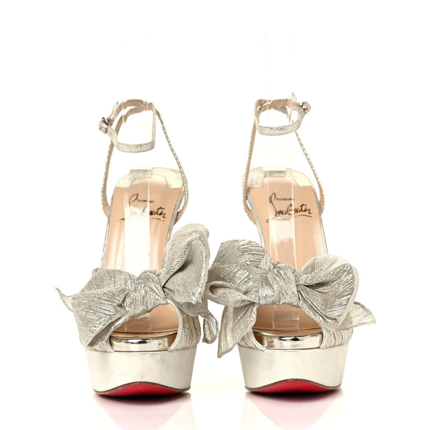 Chiffon Lame Bow Artydiva 120 Platform Sandals 37 Gold