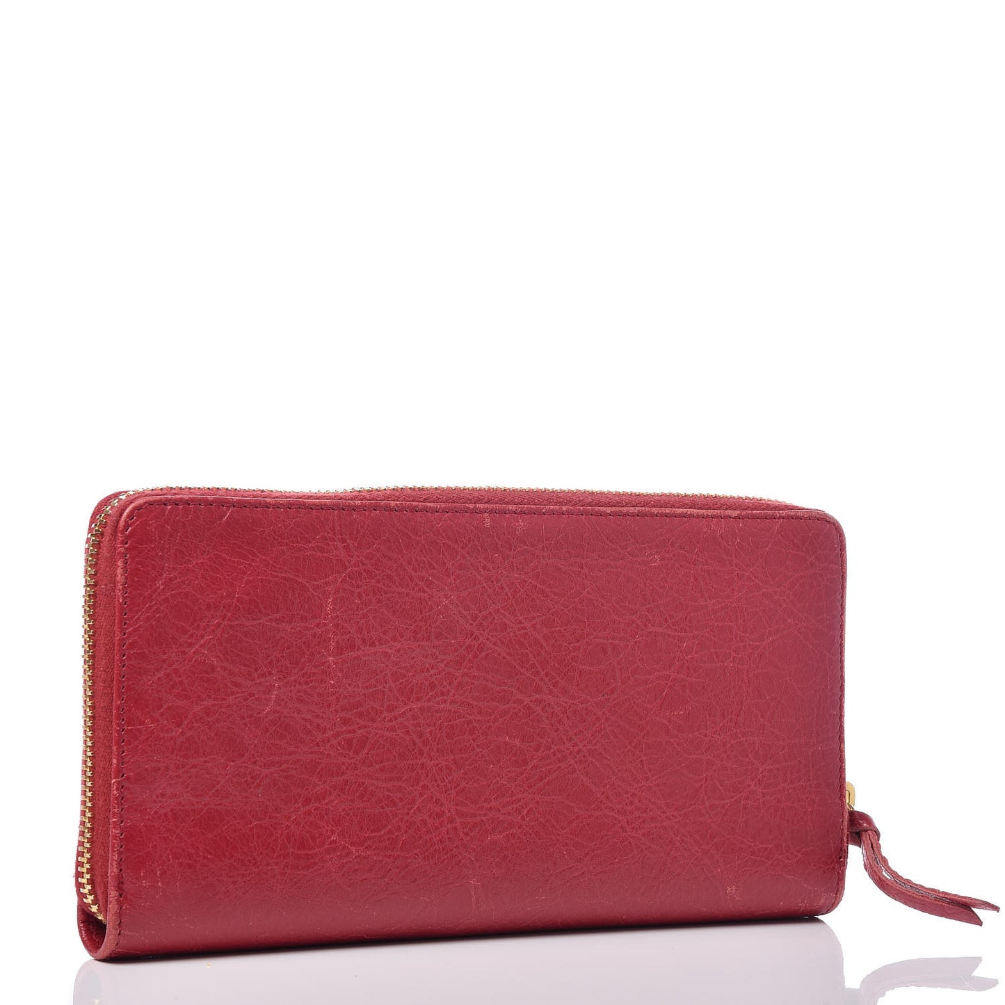 Agneau Classic Gold Hardware Continental Zip Around Wallet Rouge Sapphire