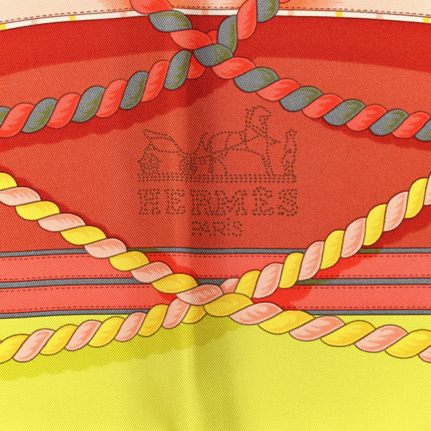 Hermes Silk Grande Tenue Scarf 90 Anis Gris Jaune 2 of 5