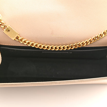 Saint Laurent Grain De Poudre Medium Monogram Kate Satchel Dark Beige 5 of 12
