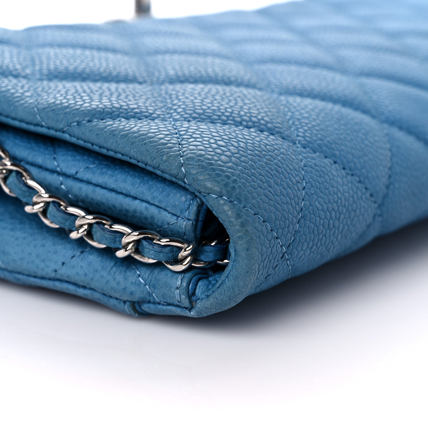 Chanel Iridescent Caviar Quilted Clutch With Chain Flap Blue 13 of 19