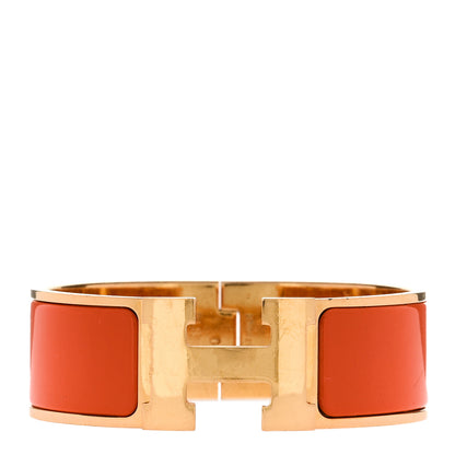 Hermes Enamel Wide Clic Clac H Bracelet PM Orange 1 of 4