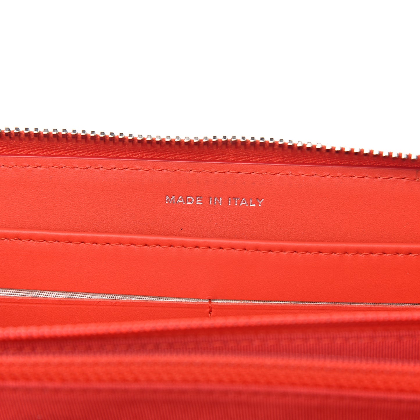 Patent Calfskin Striped Large Gusset Zip Around Wallet Red