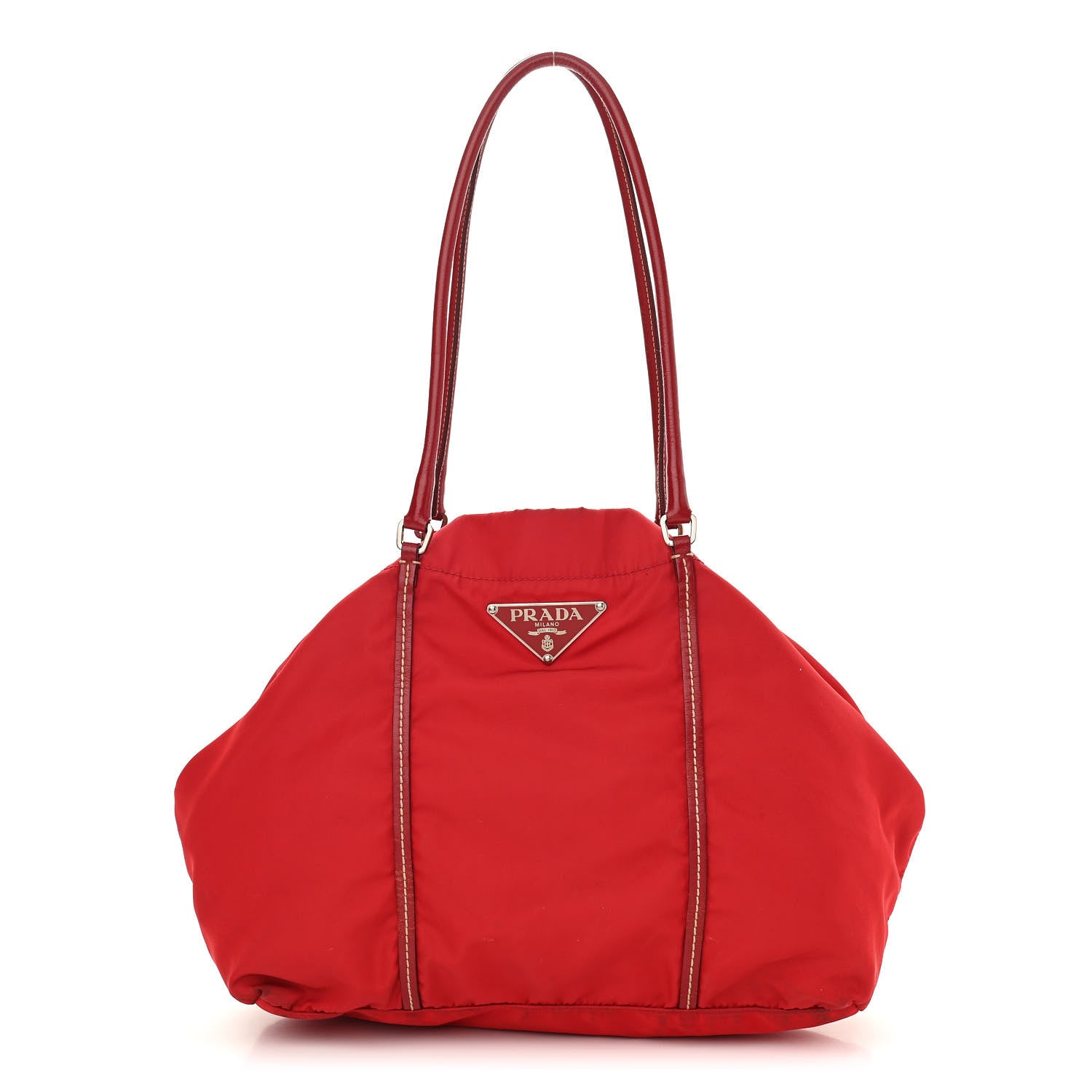 Prada Tessuto Nylon Tote Red 1 of 12