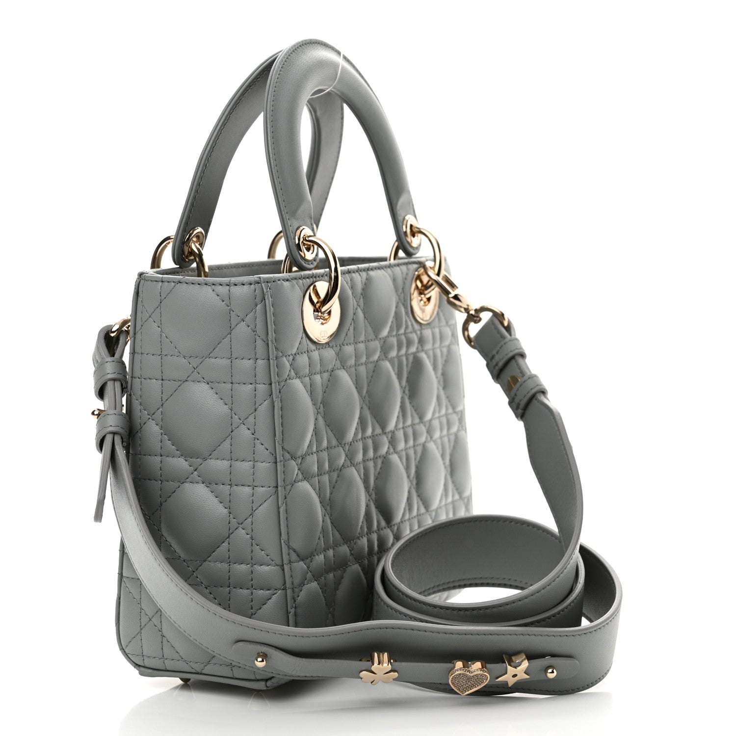 Christian Dior Lambskin Cannage Small My ABCDior Lady Dior Grey 3 of 11