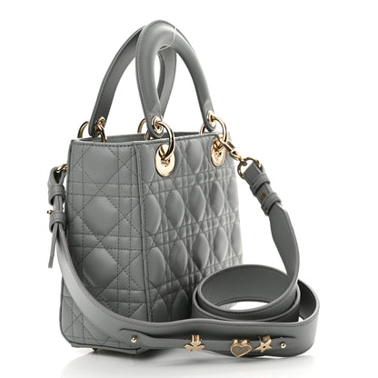 Christian Dior Lambskin Cannage Small My ABCDior Lady Dior Grey 3 of 11