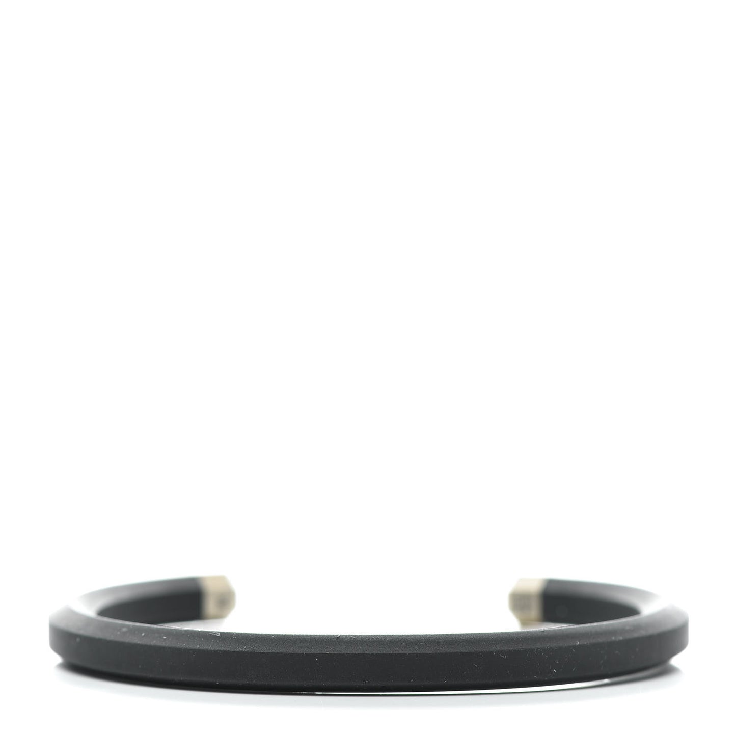 Sterling Silver Rubber 7mm Mens Hex Cuff Bracelet M Black
