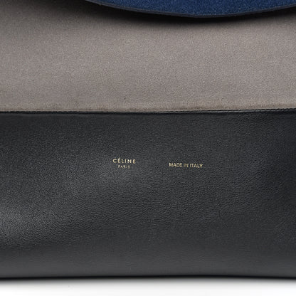 Celine Calfskin Suede All Soft Shoulder Bag Ocean Blue 6 of 9
