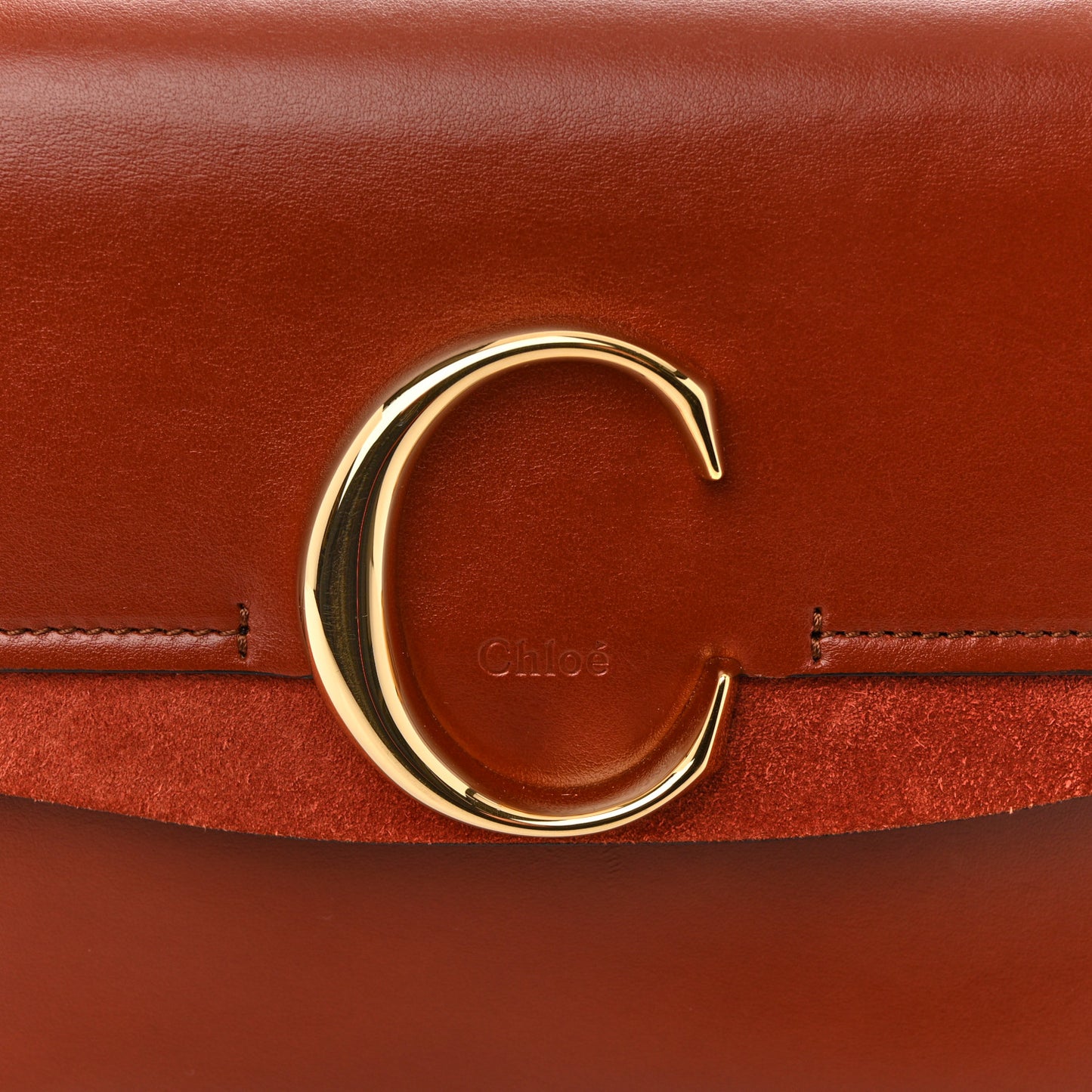 Calfskin Small C Double Carry Sepia Brown