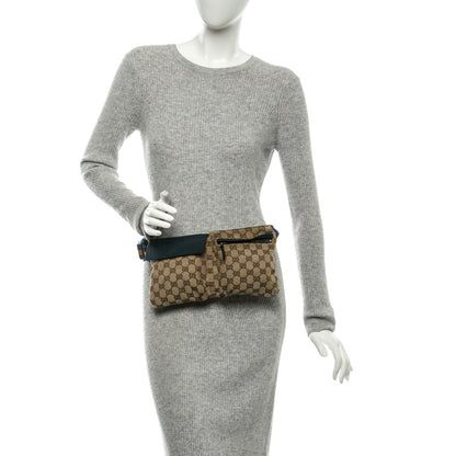 Gucci GG Monogram Web Double Pocket Belt Bag Turquoise 2 of 8