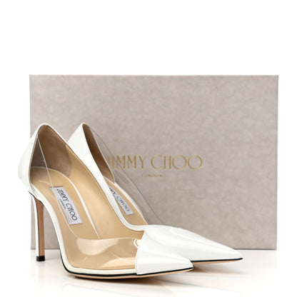 Jimmy Choo Patent Iridescent Plexi Cass 95 Pumps 39 Optical White 8 of 8