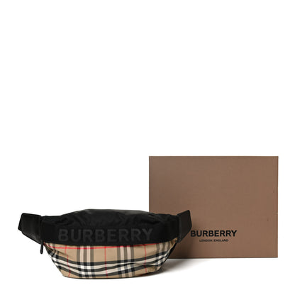Burberry Nylon Vintage Check Sonny Bum Bag Archive Beige Black 11 of 11