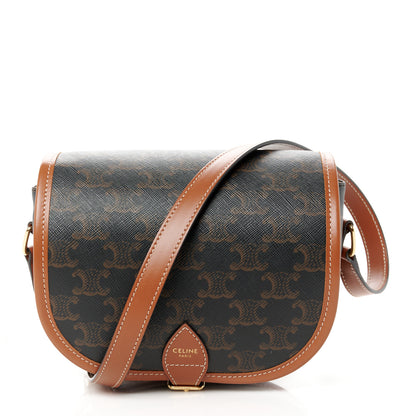 Celine Triomphe Canvas Medium Folco Bag Tan 1 of 12