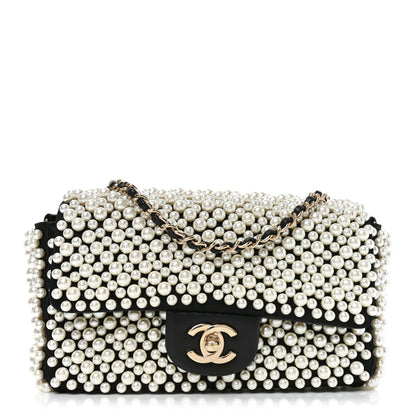 Chanel Lambskin Pearl On Flap Black 1 of 10