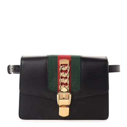 Gucci Calfskin Sylvie Belt Bag Black 1 of 10