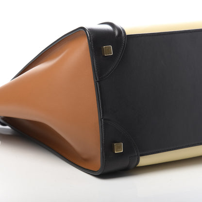 Celine Satin Calfskin Suede Mini Tri-Color Luggage Seashell 9 of 12