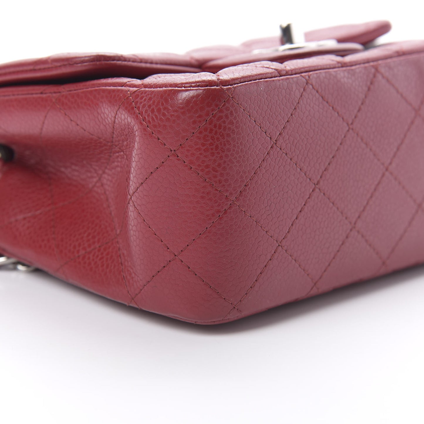 Caviar Quilted Mini Square Flap Red