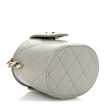 Chanel Lambskin Quilted Mini Vanity Case With Chain Grey 9 of 10