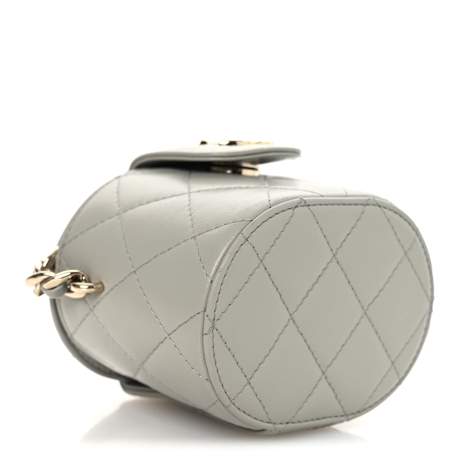 Chanel Lambskin Quilted Mini Vanity Case With Chain Grey 9 of 10