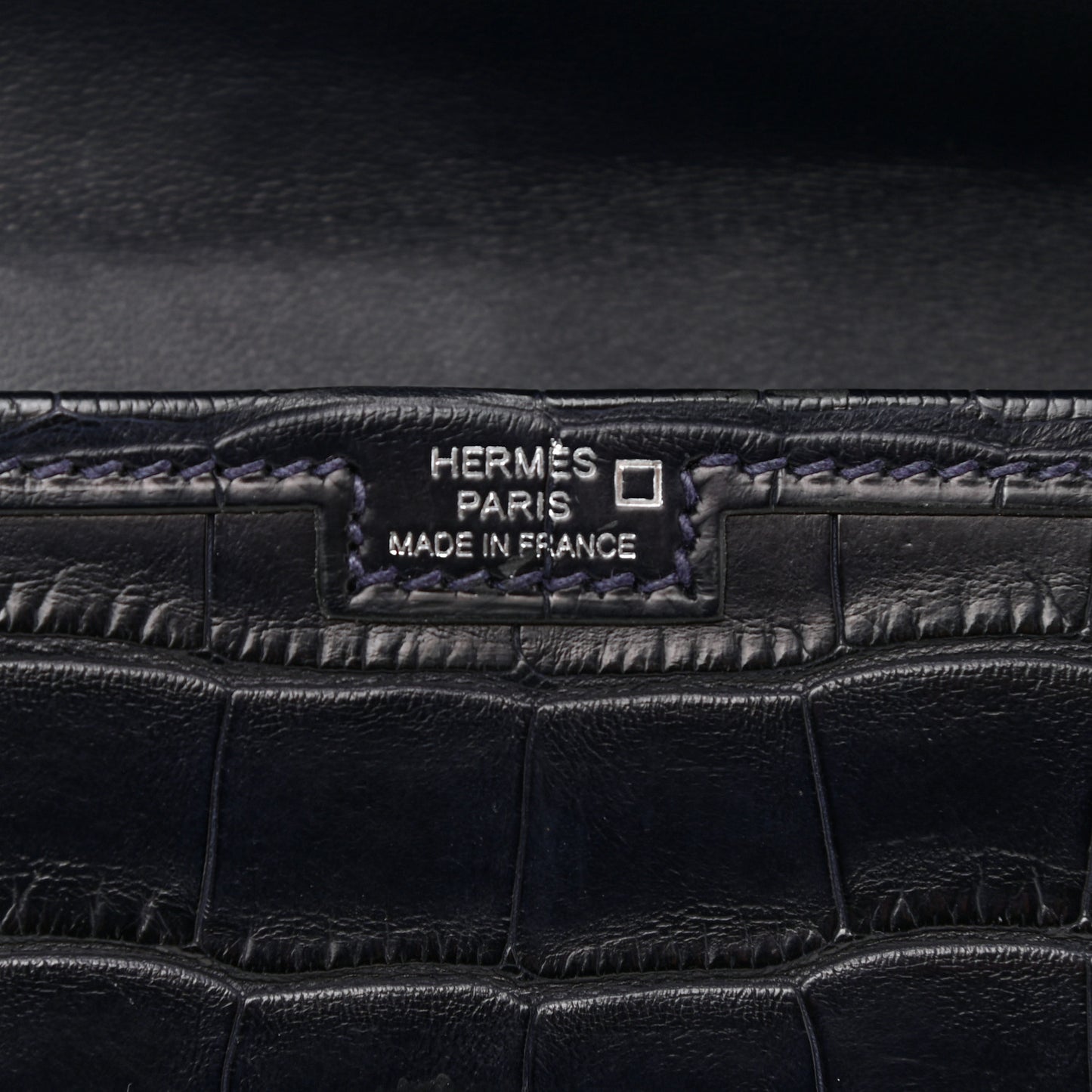 Matte Alligator Jige Duo Clutch Bleu Indigo