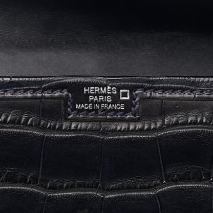 Hermes Matte Alligator Jige Duo Clutch Bleu Indigo 6 of 10